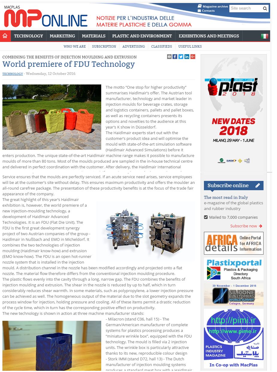 World Premiere of FDU Technology
